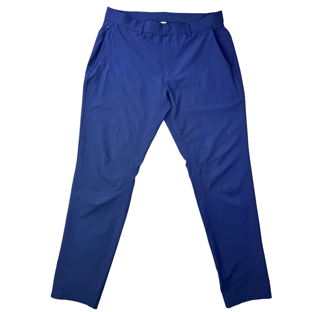 Fabletics Men's Navy Blue Performance Pants Tech Stretch Tapered Leg Size 33